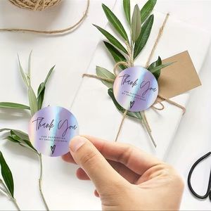 Colorful iridescent Thank You Stickers 500 count